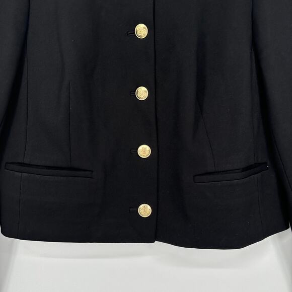 J. Crew Louisa Lady Jacket in Italian Ponte Gold Button Cropped Blazer Black - Picture 8 of 16